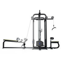 Station d'entraînement multifonctionnelle professionnelle pour quatre personnes, en acier au carbone, pour entraînement complet du corps, équipement de fitness robuste
