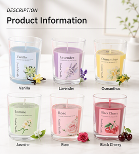 Lilin Aroma Mewah Ukuran Kecil dalam Stoples Kaca Lavender Jasmine Mawar Vanila Set Sampel Lilin Wangi Label Pribadi OEM ODM - Product Image 4