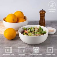7,5 inch serveerschalen, 45 oz grote keramische soepkommen, witte kommen voor salade, ontbijtgranen, pasta, noedels, pho, ramen, fruit