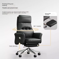 bureau ergonomique avec chaise d'ordinateur de travail ergonomique en maille pivotante en cuir pour salle de réunion