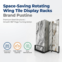 Support rotatif robuste pour échantillons de dalles de pierre, cadre métallique double face pour centre commercial de matériaux de construction en gros