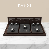 Ensemble de présentoirs à bijoux en microfibre personnalisés de luxe FANXI, plateau de présentation haut de gamme pour montres, bagues et boucles d'oreilles pour magasin