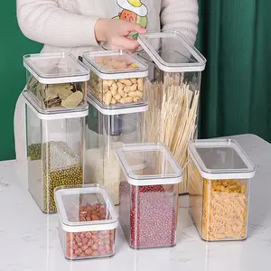 Органайзер для кухонной кладовой, штабелируемые герметичные контейнеры для хранения зерновых продуктов с пластиковой крышкой
