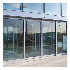 Puerta de sistema deslizante de vidrio automático de perfil de aluminio con sensor de movimiento de microondas haz infrarrojo - Product Image 2