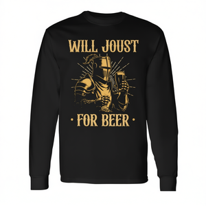 Camiseta de manga larga Renaissance Festival Will Joust For Beer Medieval Ren Faire - Product Image 2