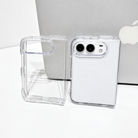 Coque transparente en TPU acrylique 2,0 mm pour iPhone Duo, anti-jaunissement, résistante aux UV, haute transparence, protection de la charnière