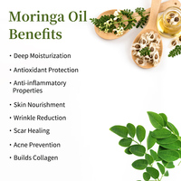 Huile de Moringa Pure et Naturelle, Extraite de Plantes, Non Raffinée, Douce, Matière Première Botanique, Conforme aux Normes, Conditionnement en Vrac pour Soins de Beauté