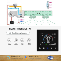 Termostat koil kipas Wifi desain Modern, dengan kehidupan cerdas jarak jauh, termostat Tuya untuk AC 2 pipa termostat AC