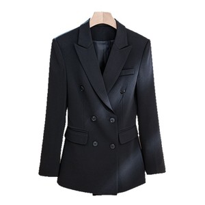 Women's Navy Blue Suit <b>Set</b> Double Breasted <b>Blazer</b> Flared Pants Office Lady Professional Autumn Anti-Wrinkle Polyester - Product Image 5