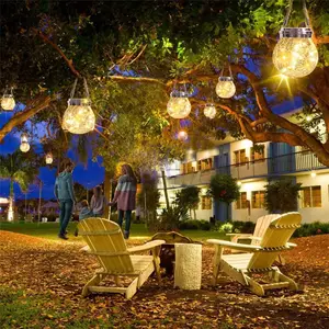 热卖20个LED太阳能悬挂太阳能花园灯笼装饰室外灯泥瓦罐灯用于露台阳台派对展示灯