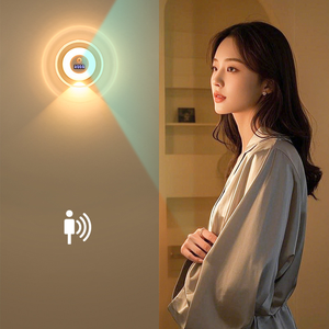 LED Mini lampada da parete Touch Control orologio Display corpo induzione luce notturna per casa camera da letto Canyon Spotlight nuovo prodotto - Product Image 6