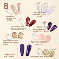 Vente directe usine : 120 faux ongles à presser, échantillons de couleurs unies, design ovale à fond plat, application entièrement adhésive, style français