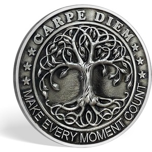Memento Mori memento vivere đồng xu cổ mạ bạc sọ và Tree of Life stoic cho nhắc nhở thách thức kỷ niệm đồng xu - Product Image 5