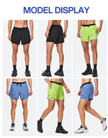 Shorts de compression 2 en 1 à séchage rapide, extensibles, en fibre de polyester, pour hommes, logo personnalisé