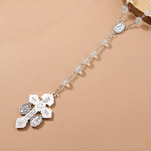 KOMI 8mm Rosario católico cuentas mate cadena <span class=keywords><strong>Y</strong></span> collares Cruz colgante collar para hombres Santa oración Cruz collar bautismo regalos - Product Image 3