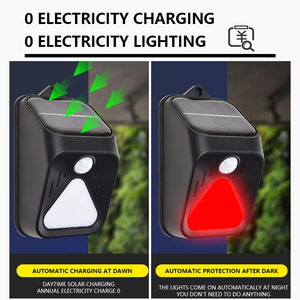Solar Animal Deterrent <b>Light</b> Red Plastic <b>LED</b> <b>Sensor</b> Control Outdoor Use - Product Image 5