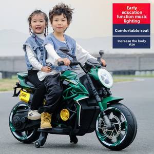 बच्चों की प्लास्टिक इलेक्ट्रिक मोटरसाइकिल साइकिल चालक 2-13 रिचार्जेबल बैटरी एंटी-टिप बड़े सवारी-ऑन खिलौना चीन - Product Image 5