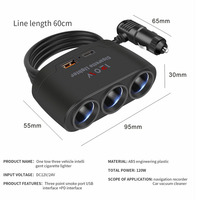 3-in-1 Auto-Ladeadapter Zigarettenanzünder Mehrfachsteckdose Doppel-USB-Stromverteiler Innenraumteile