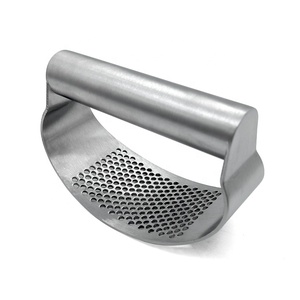 Ergonomic Labor-saving Manual Stainless Steel Garlic Press Rocker Kitchen <b>Tool</b> Peeler Professional Ginger Crusher 01BC012 Ginger - Product Image 2