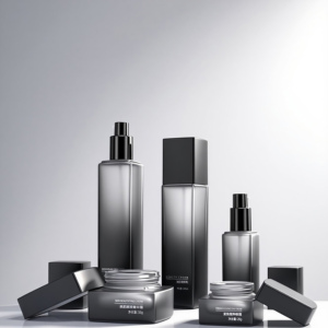 Set personalizzato gradiente nero di lusso per la cura della pelle bottiglia vuota di vetro 30g 50 40ml 100ml pompa per lozione 120ml con confezione per la cura della pelle - Product Image 5