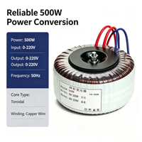 Transformateur toroïdal à faible EMI 500W 50/60Hz 110V/240V entrée 45V/0-45V double sortie pour amplificateurs audio professionnels et équipements sonores