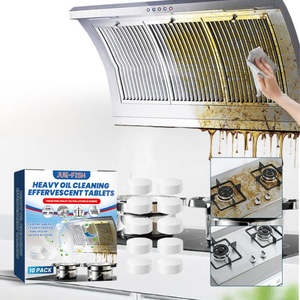 Tablette effervescente Jue-Fish pour nettoyer la hotte de cuisine, la cuisinière, les taches de graisse lourde et la saleté - Product Image 1