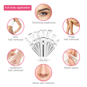 Rasoir électrique rechargeable multi-usage 6-en-1 pour <span class=keywords><strong>femme</strong></span>, rasoir électrique sans fil pour les jambes, le visage et le corps, ensemble <span class=keywords><strong>de</strong></span> rasoirs électriques pour femmes, usage domestique - Product Image 3