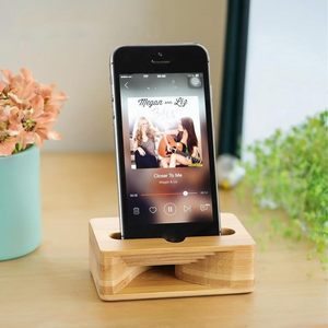 Support de téléphone portable de bureau, support universel portable en bois pour téléphone portable sur le bureau, support de lit en bambou pour téléphone sous le bureau - Product Image 4