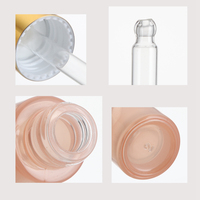 Flacon compte-gouttes en verre rond translucide rose de 10 ml vide pour l'emballage de sérum de soin de la peau