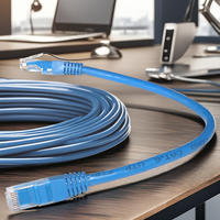 1m Cat 5E RJ45 Plug Cat6 kabel lurus WiFi Ethernet lintas-lan ekstensi lurus Crossover SFTP UTP kabel komunikasi