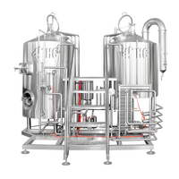 Système d'équipement de micro-brasserie CE 1000L, système de brassage de bière compact à 2 cuves contrôlé par PLC, garantie de 3 ans, prix compétitif