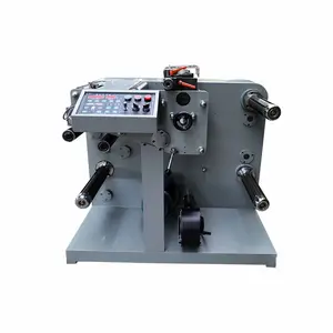 Máquina de rebobinado de corte, rollo de pegatina de papel autoadhesiva automática, rebobinadora de etiquetas epoxi de PVC