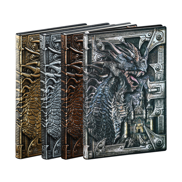 Wowei Retro Games Emboss Leather A5 Notebook Dungeons and Dragons DND Dice Books for RPG Games