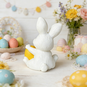 Moule à bougie en silicone créatif en forme de lapin de Pâques - Outil de bricolage pour bougies d'aromathérapie, ornements en plâtre et décoration de gâteaux - Product Image 5