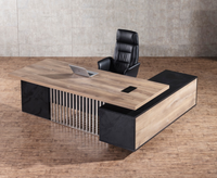 Bureau de Direction en Bois en Forme de L Design Moderne pour PDG et Managers, Table Exécutive en MDF pour Mobilier de Bureau