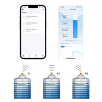 Capteur de niveau d'eau liquide à ultrasons Tuya sans fil avec contrôle à distance via application intelligente Wi-Fi pour la surveillance de la profondeur du réservoir