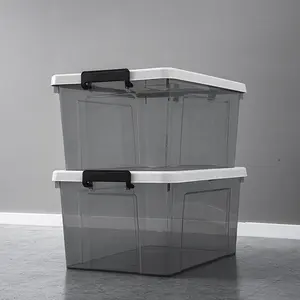 Grande boîte de stockage de vêtements bacs de stockage en plastique gris bleu transparent noir 105L ou 80L vente en gros