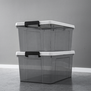 Large box clothes storage plastic storage bins grey blue transparent black 105L or 80L wholesale