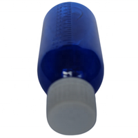 Flacon de sirop contre la toux en plastique PET bleu ambré de 120 ml pour l'emballage pharmaceutique avec bouchon inviolable et gobelet doseur en PP