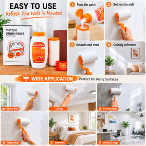 Juego de Rodillos de Pintura de 500G, Kit de Repintado de Paredes con Rodillo de Alta Cobertura y Papel de Lija para Decoración del Hogar - Product Image 5