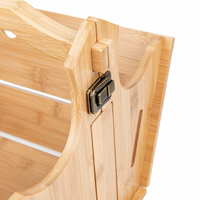 Table de pique-nique pliante en bambou moderne et portable Hangrui avec porte-verres et panier pour une utilisation en extérieur