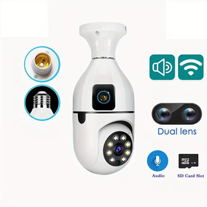Caméra de sécurité domestique à double objectif E27, enregistreur vidéo, vision nocturne Wifi, audio bidirectionnel, caméra de sécurité avec prise de courant PTZ - Product Image 5