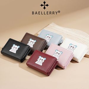 Baellerry <b>Cute</b> <b>Bear</b> Short Wallet Card Holder 6 Inch Black Anime Cartoon Design For Women Everyday Use - Product Image 4