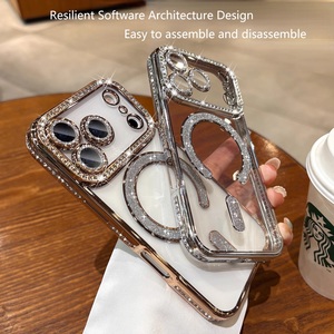 Funda para iPhone con Fijación Magnética, con Polvo Brillante Electrochapado Transparente para Protección Anticaídas y <span class=keywords><strong>Brillo</strong></span>. - Product Image 3
