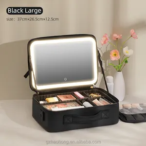 Grande capacité beauté valise organisateur boîte vanité stockage maquillage sac professionnel PU cuir maquillage étui pour salon