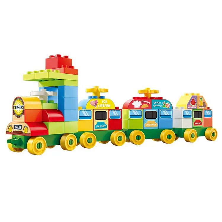 Çocuk bulmaca montaj ekleme oyuncaklar eğlenceli tren büyük parçacık yapı taşları