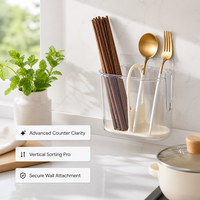 Boîte de rangement murale en plastique pour baguettes, petite, de qualité alimentaire, avec drainage, pour cuisine domestique