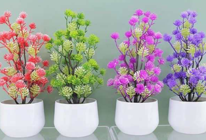 ดอกไม้ประดิษฐ์ตกแต่งห้องนั่งเล่น ของตกแต่งบ้าน ต้นไม้พลาสติก บอนไซ ต้นไม้ประดิษฐ์สีเขียว ต้นไม้กระถางเล็กสไตล์นอร์ดิก - Product Image 6