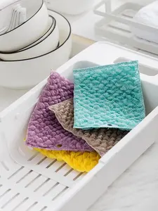 Best Selling Kitchen Cleaning Dish Sponge Biodegradable Scrubbing Seaweed Sponges Wooden Scouring Pad Fiber Scrubber