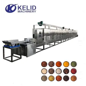 Tunnel Conveyor Belt Microwave Spice Drying and Sterilization Machine Dryer for Chilli Powder